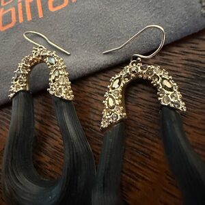 Alexis Bittar GoldTone Lucite Stirrup Earrings-Crystal Accents